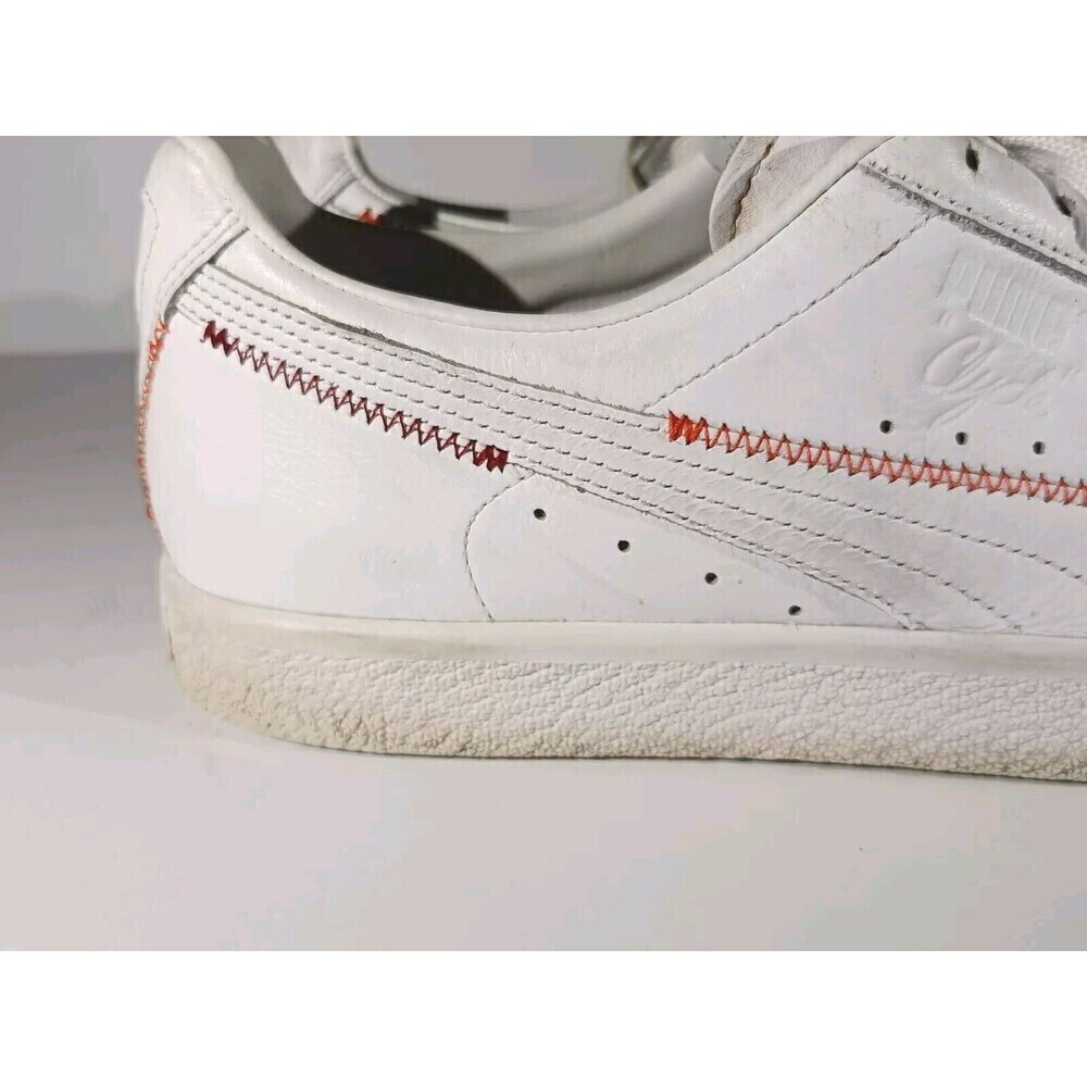 Puma Shoes Clyde Zigzag Men's Size 12 White Leather Lace Up Sneakers - Picture 7 of 11
